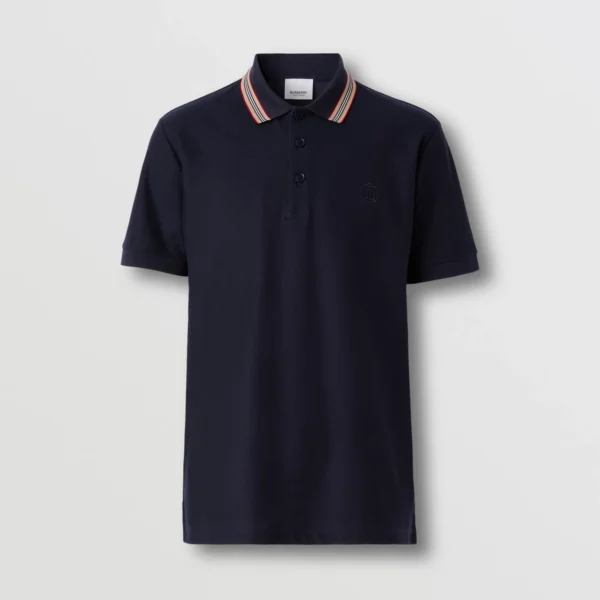 Men's Icon Stripe Collar Cotton Piqué Polo Shirt - Image 13