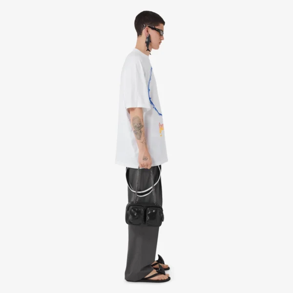 Men's Thorn and Logo Print Cotton Oversized T-shirt - Image 3
