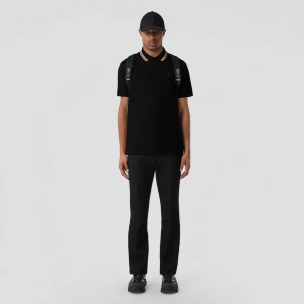 Men's Icon Stripe Collar Cotton Piqué Polo Shirt - Image 12
