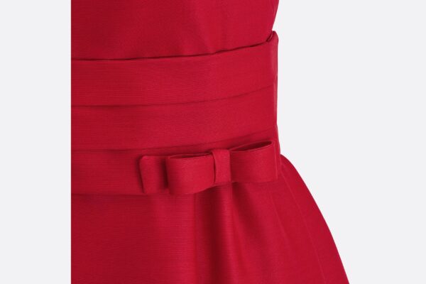 DIOR BELTED MID-LENGTH DRESS RED - Image 6