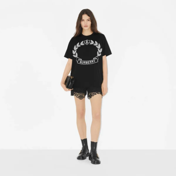 Oak Leaf Crest Cotton Oversized T-shirt - Image 2