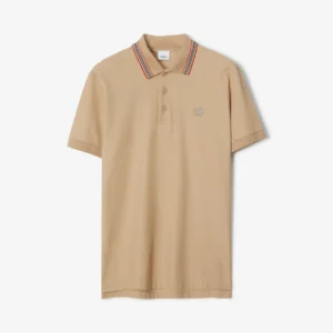 Men's Icon Stripe Collar Cotton Piqué Polo Shirt