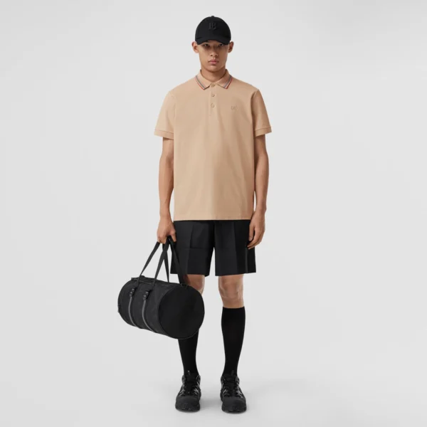 Men's Icon Stripe Collar Cotton Piqué Polo Shirt - Image 3