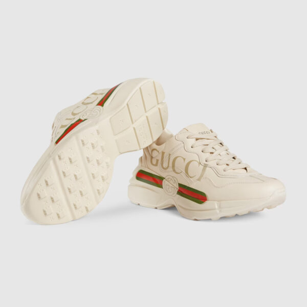 GUCCI Women's Rhyton Gucci logo leather sneaker - Image 6
