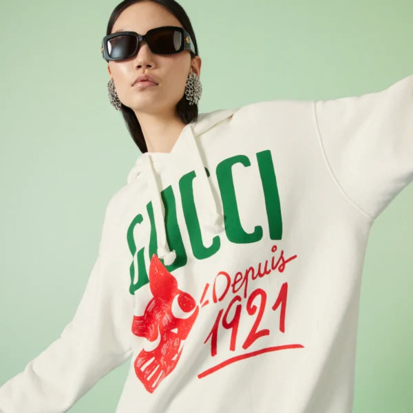 Gucci COTTON JERSEY HOODED SWEATSHIRT - Image 3