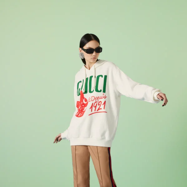 Gucci COTTON JERSEY HOODED SWEATSHIRT - Image 5