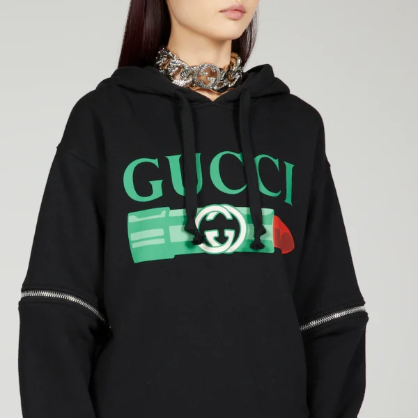 GUCCI COTTON JERSEY HOODED SWEATSHIRT - Image 3
