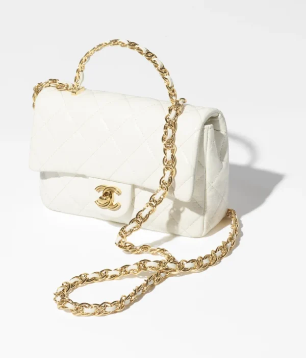 CHANEL SMALL FLAP BAG WITH TOP HANDLE - Image 2