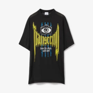 Men's Slogan Print Nylon Mesh T-shirt
