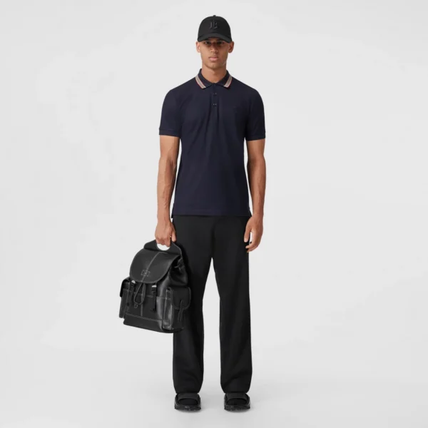 Men's Icon Stripe Collar Cotton Piqué Polo Shirt - Image 15