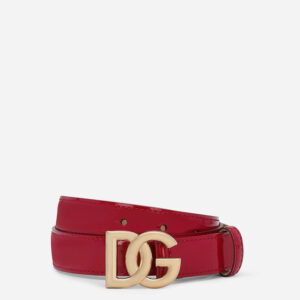 Polished calfskin belt with DG logo