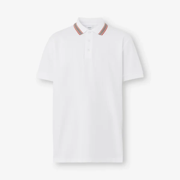 Men's Icon Stripe Collar Cotton Piqué Polo Shirt - Image 5