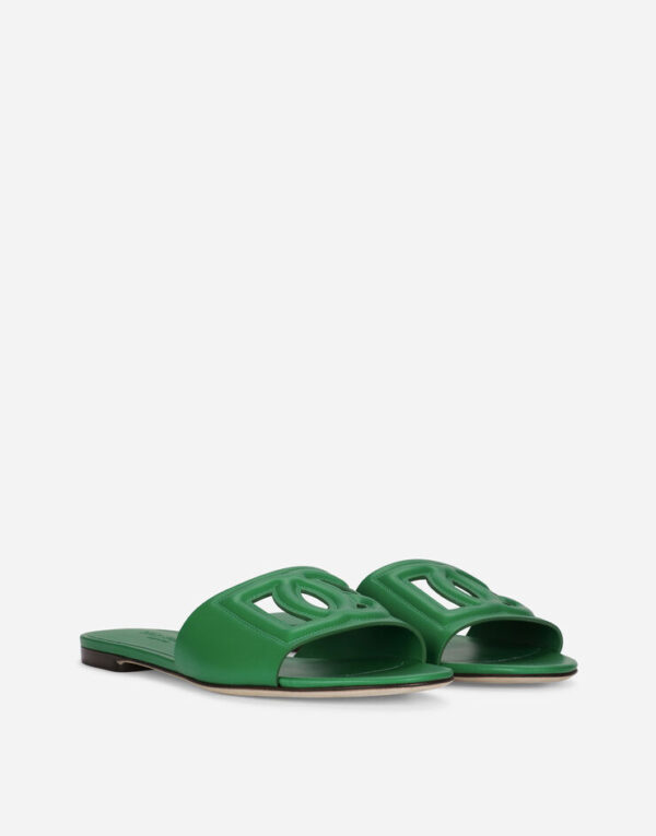 Calfskin sliders with DG logo