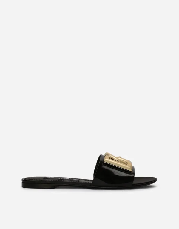 Polished calfskin sliders with DG logo - Image 9
