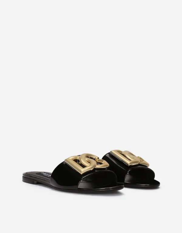 Polished calfskin sliders with DG logo - Image 10