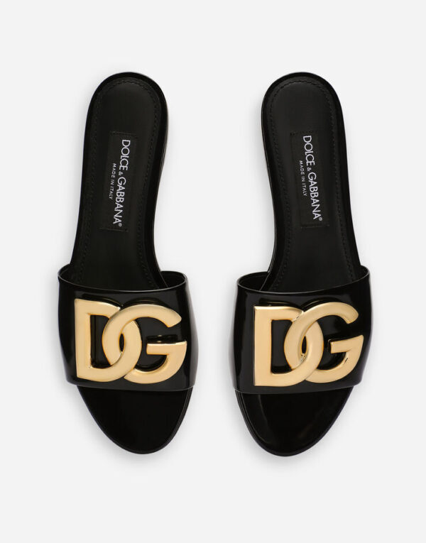 Polished calfskin sliders with DG logo - Image 12