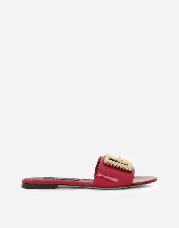 Polished calfskin sliders with DG logo - Image 2