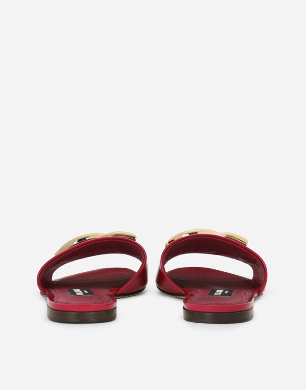 Polished calfskin sliders with DG logo - Image 3