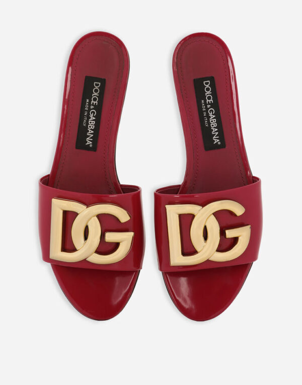 Polished calfskin sliders with DG logo - Image 4