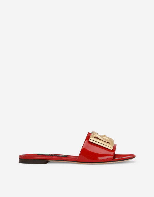 Polished calfskin sliders with DG logo - Image 5