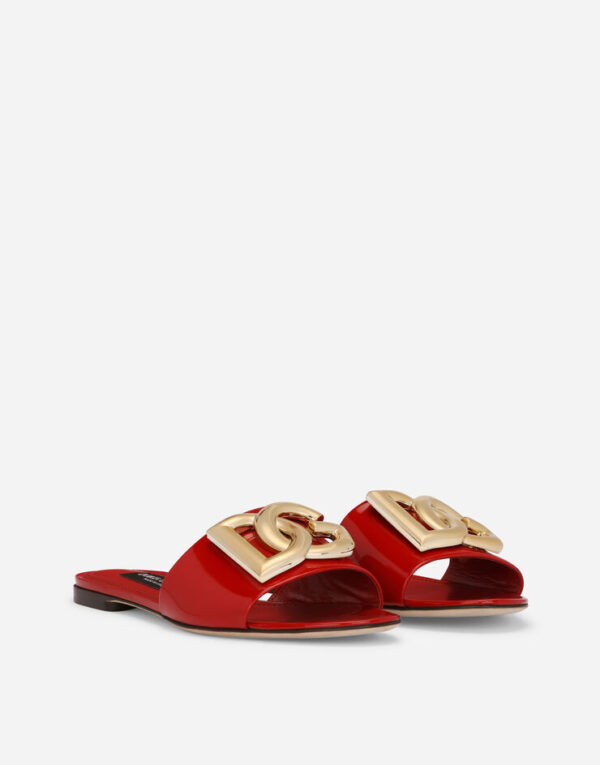 Polished calfskin sliders with DG logo - Image 6