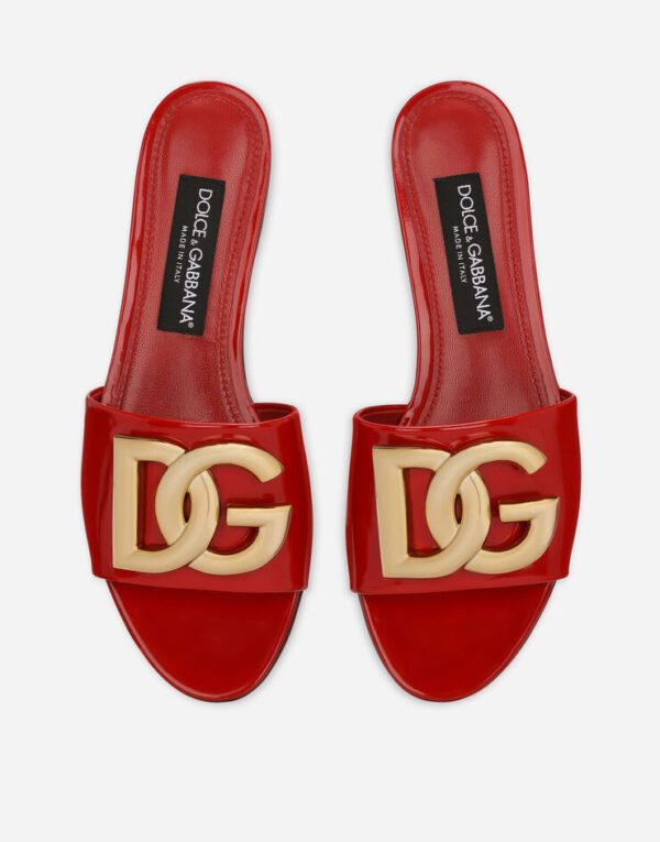 Polished calfskin sliders with DG logo - Image 8