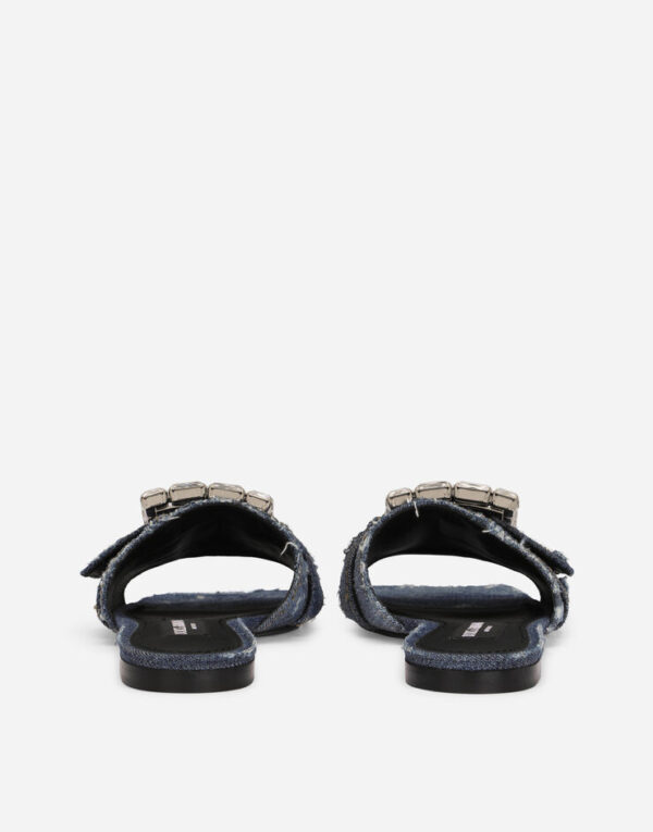 D&G Patchwork denim slides with rhinestone buckle - Image 3