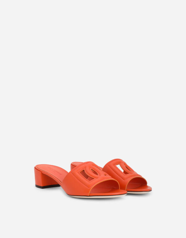 Calfskin mules with DG Millennials logo