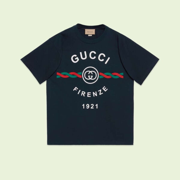 Cotton jersey 'Gucci Firenze 1921' T-shirt - Image 6
