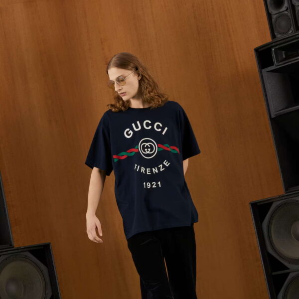 Cotton jersey 'Gucci Firenze 1921' T-shirt - Image 10