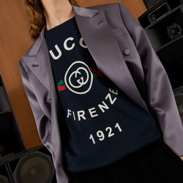 Cotton jersey 'Gucci Firenze 1921' T-shirt - Image 8