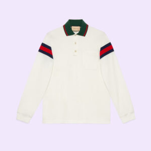 Cotton jersey polo shirt with Web