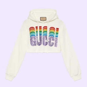 Cotton sweatshirt with Gucci embroidery