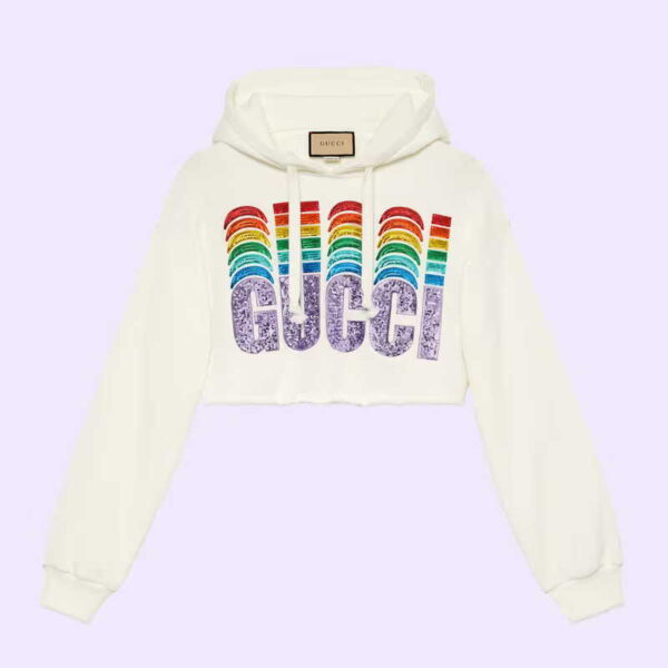 Cotton sweatshirt with Gucci embroidery