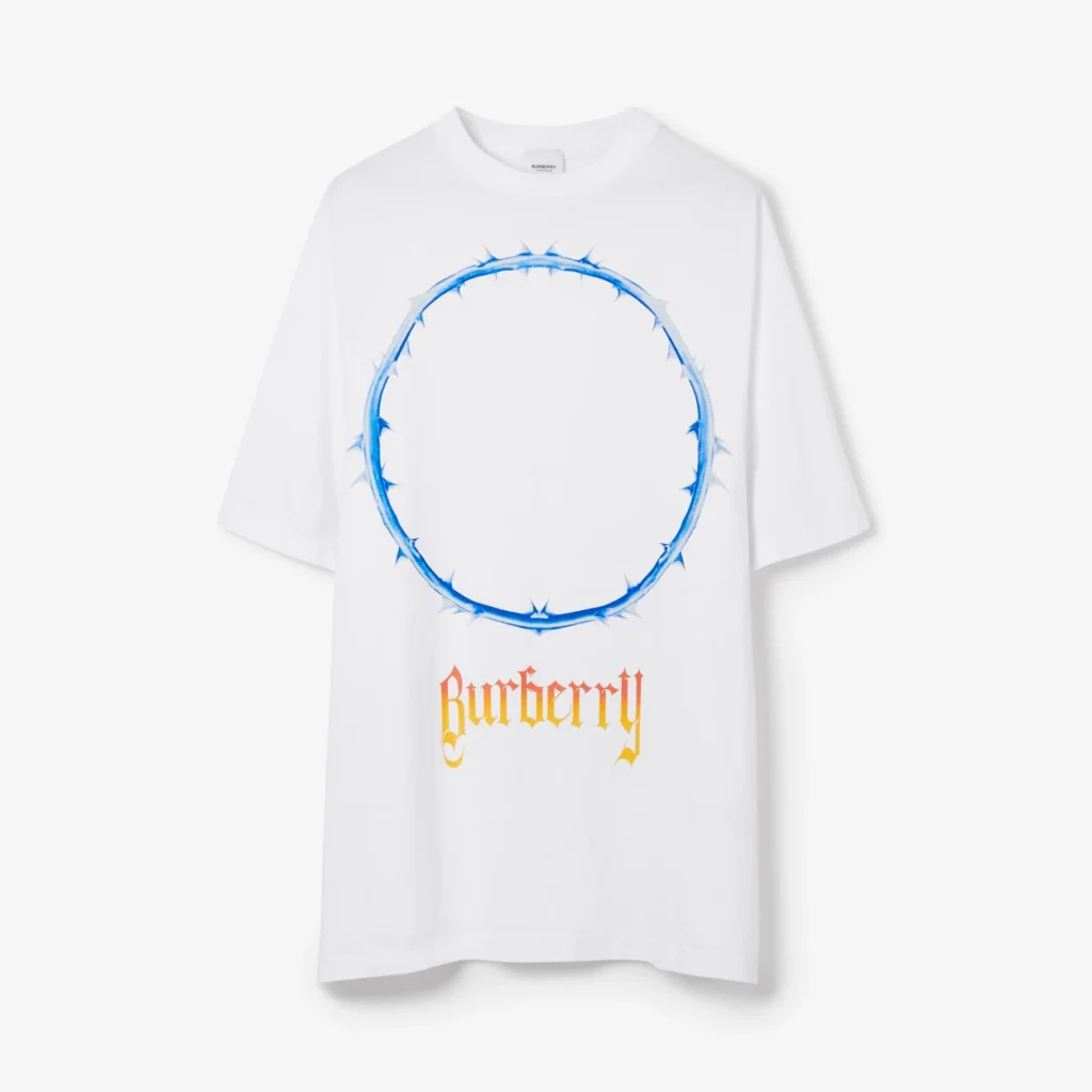 Men's Thorn and Logo Print Cotton Oversized T-shirt