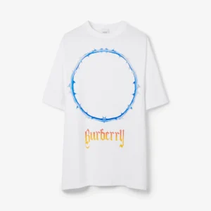 Men's Thorn and Logo Print Cotton Oversized T-shirt