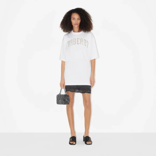Lace Logo Cotton Oversized T-shirt - Image 3