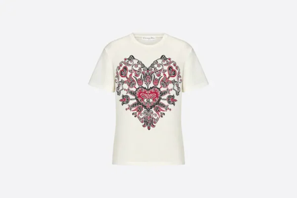 Ecru Cotton Jersey and Linen with Dior Bandana Motif T-SHIRT