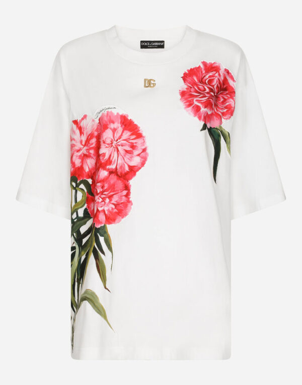 D&G Jersey T-shirt with carnation patch - Image 2