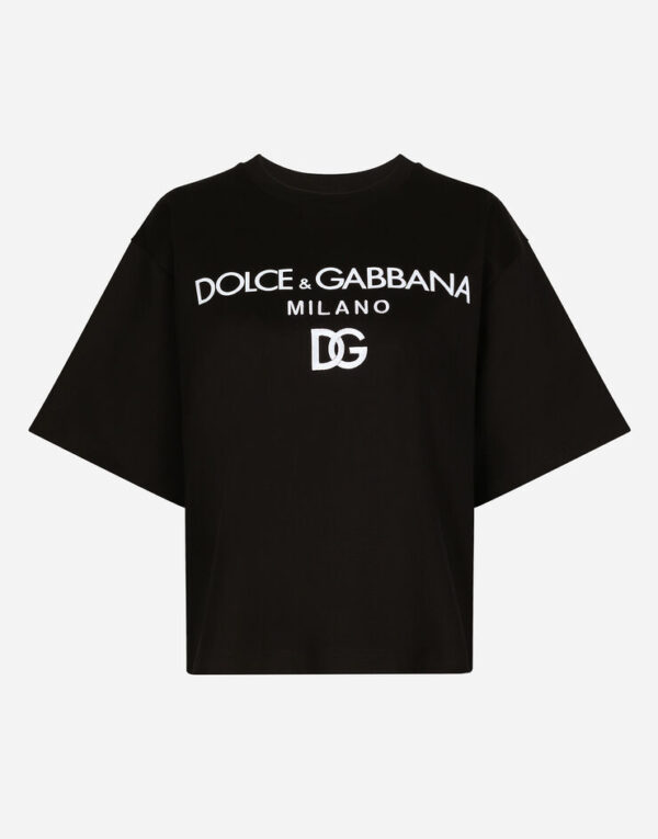 D&G Jersey T-shirt with flocked logo print