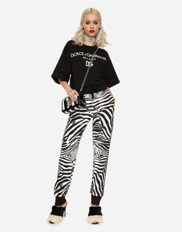 D&G Jersey T-shirt with flocked logo print - Image 2