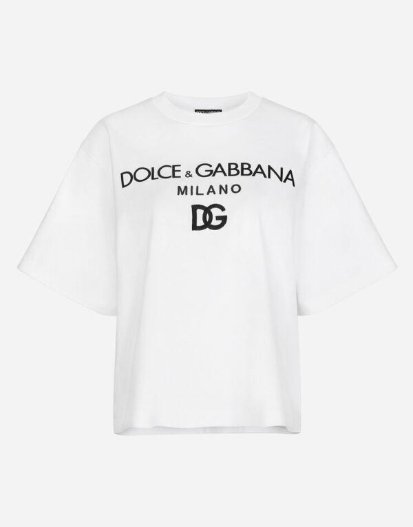 D&G Jersey T-shirt with flocked logo print - Image 4