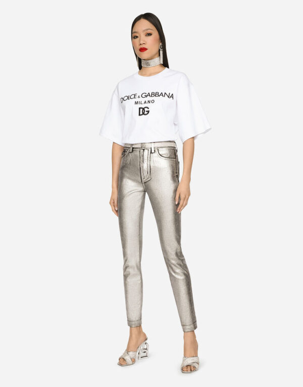 D&G Jersey T-shirt with flocked logo print - Image 6