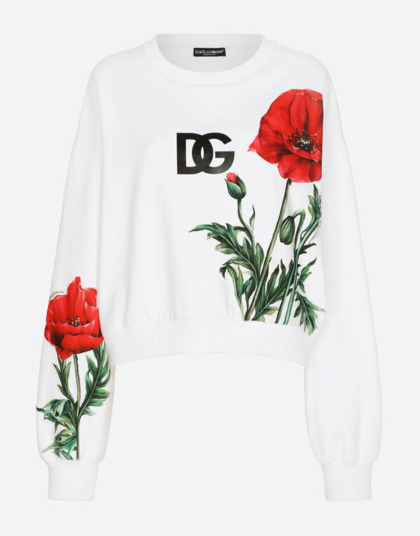 D&G Jersey T-shirt with poppy patch