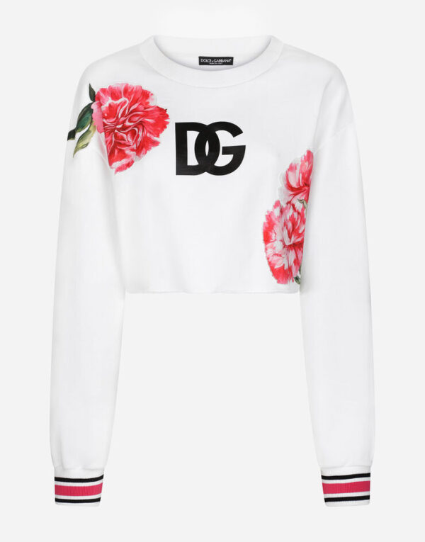 D&G Jersey sweatshirt with carnation patch