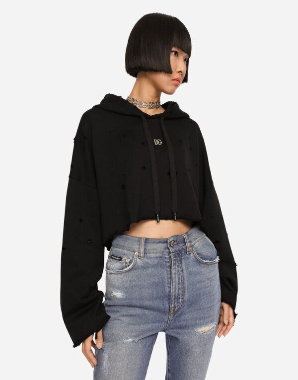 D&G Jersey sweatshirt with darts and metal DG logo - Image 2