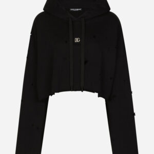 D&G Jersey sweatshirt with darts and metal DG logo
