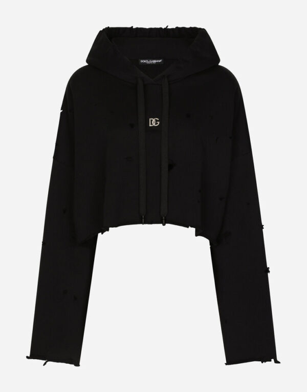 D&G Jersey sweatshirt with darts and metal DG logo