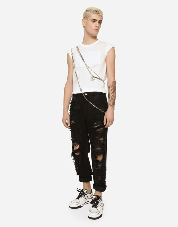 Men's Cotton T-shirt with embossed logo - Image 2