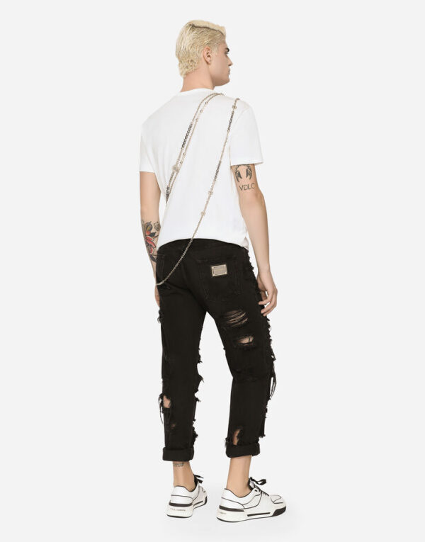 Men's Cotton T-shirt with embossed logo - Image 4